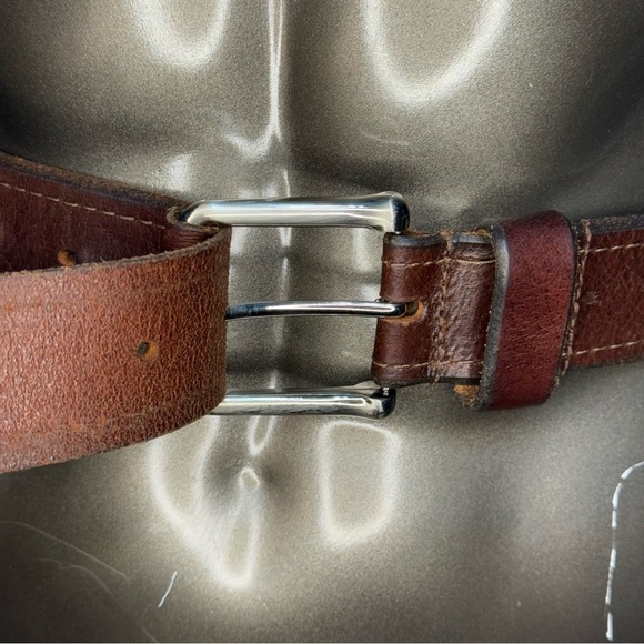 Daniel Cremieux Men's Brown thick Leather Belt with silver Buckle 42 - Picture 7 of 14